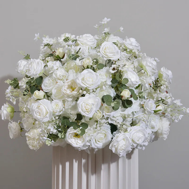 Silk Artificial Embroidered Rose Ball for Wedding Decor 40 to 80 cm Diameter Centerpieces Arches-A