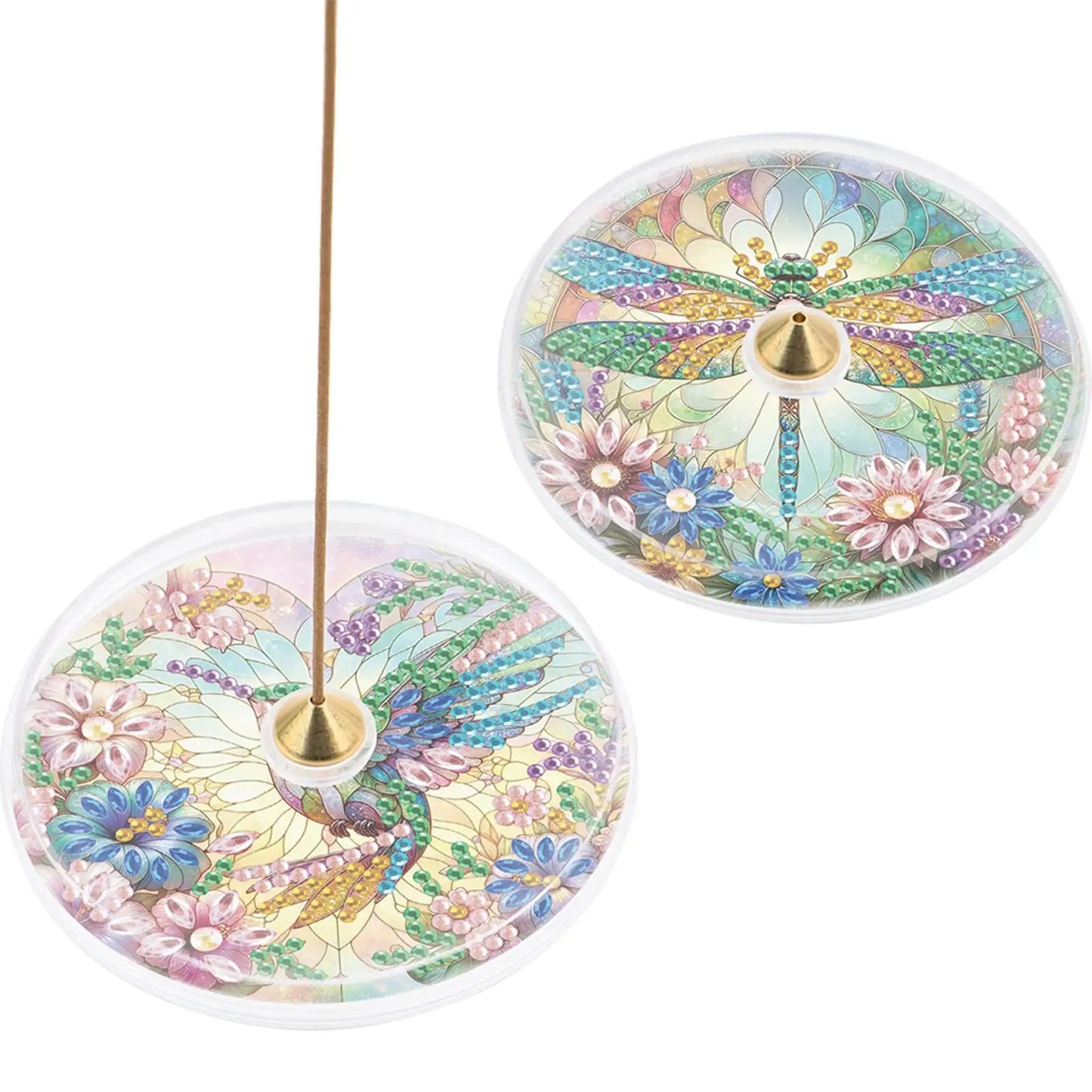 2Pcs Acrylic Diamond Painting Incense Holder Aroma Stand