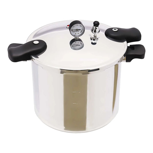 23 Qt Aluminum Alloy Pressure Cooker 90 KPa For Gas Stoves Large Capacity Fast Even Heating-A