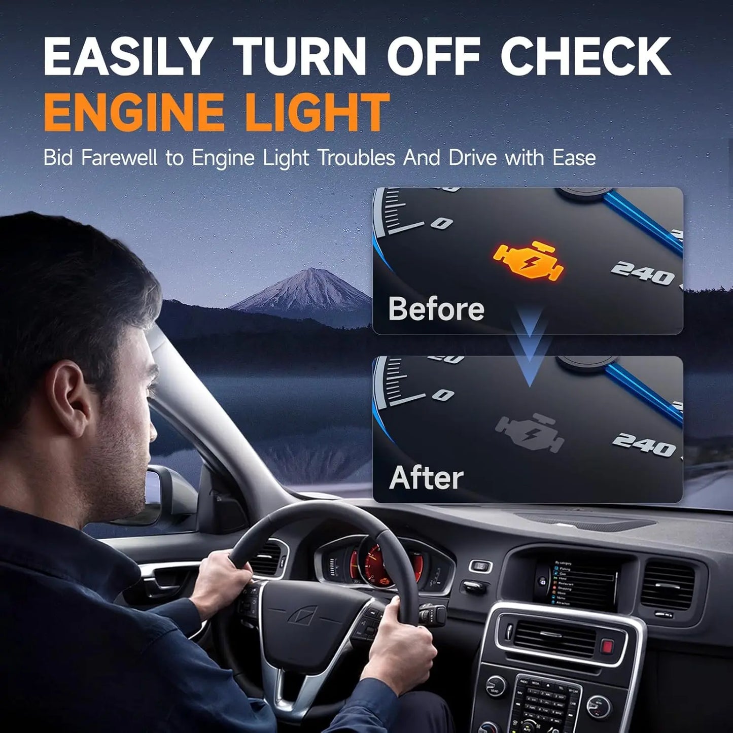 FOXWELL NT201 OBD2 Diagnostic Scanner Code Reader for Cars Reads and Clears Engine Fault Codes Check Engine Light-A