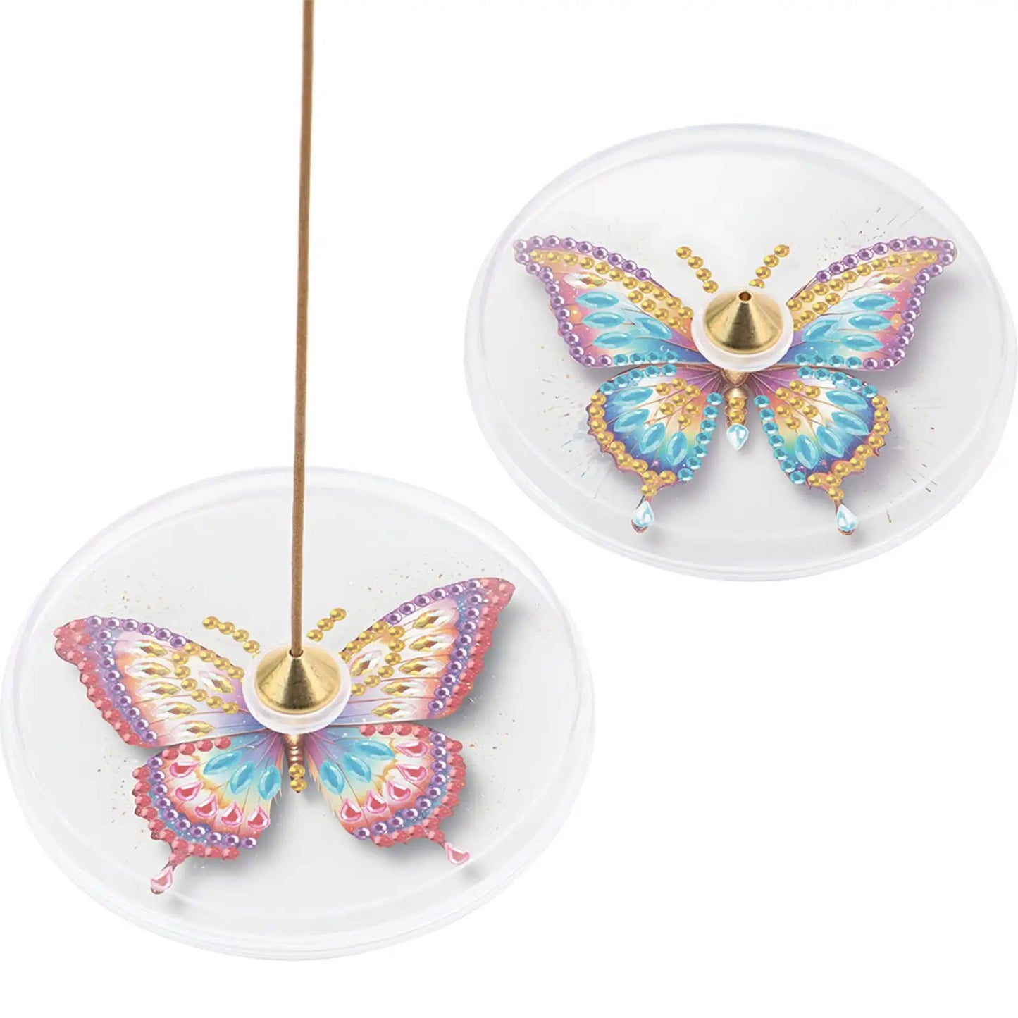 2Pcs 5D DIY Diamond Art Incense Holder Acrylic Aroma Stand Yoga Meditation