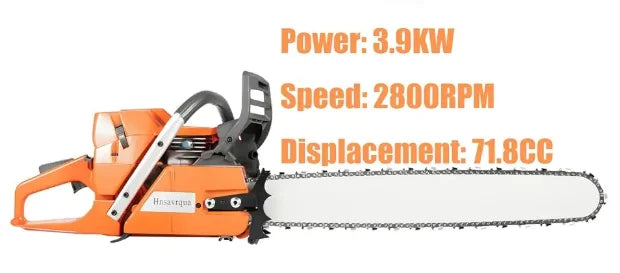 Cheuraivee Gas Powered Chainsaw With Two Stroke Engine Handheld Wood Cutting Tool-A