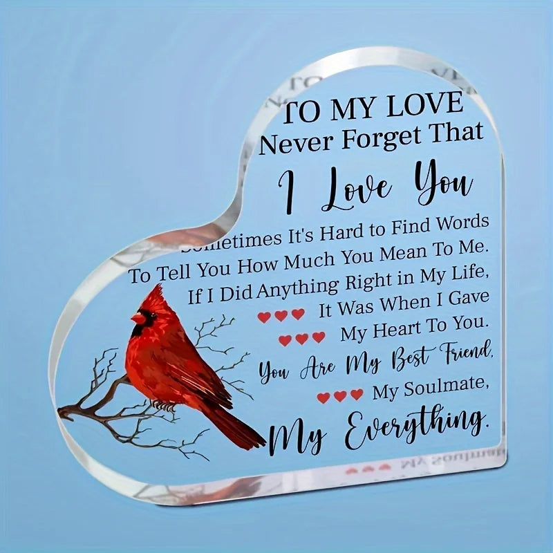 Romantic Keepsake Valentine Gift For My Love Made From Durable Plastic Perfect For Display-A