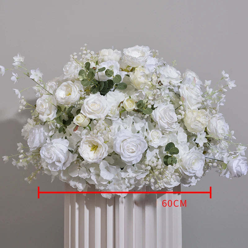 Silk Artificial Embroidered Rose Ball for Wedding Decor 40 to 80 cm Diameter Centerpieces Arches-A