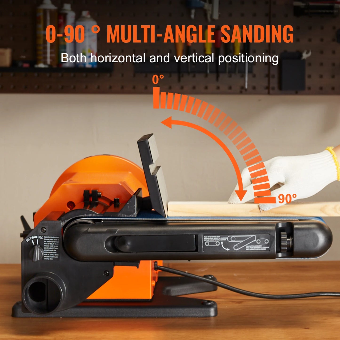 SucceBuy Belt Disc Sander Combo With Induction Motors 3450 RPM For Woodworking And Metal Finishing-A