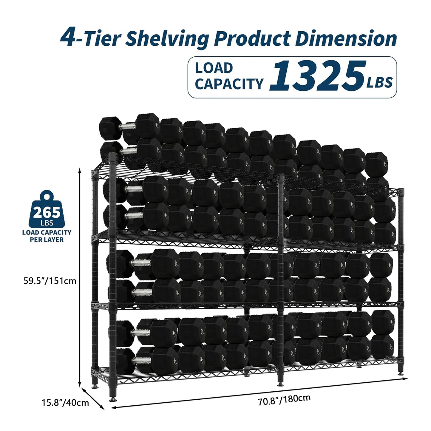 Twister CK Heavy Duty Metal Shelving Unit Five Tier Storage Adjustable L Shaped Layout For Garage And Workshop-A