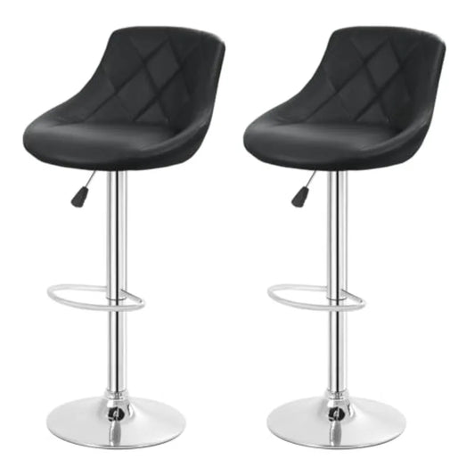 Bar Stools Swivel Height Adjustable PU Leather Backed Chairs