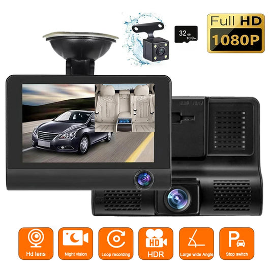 Baideluo 1080p Night Vision Dash Recorder With Three Cameras