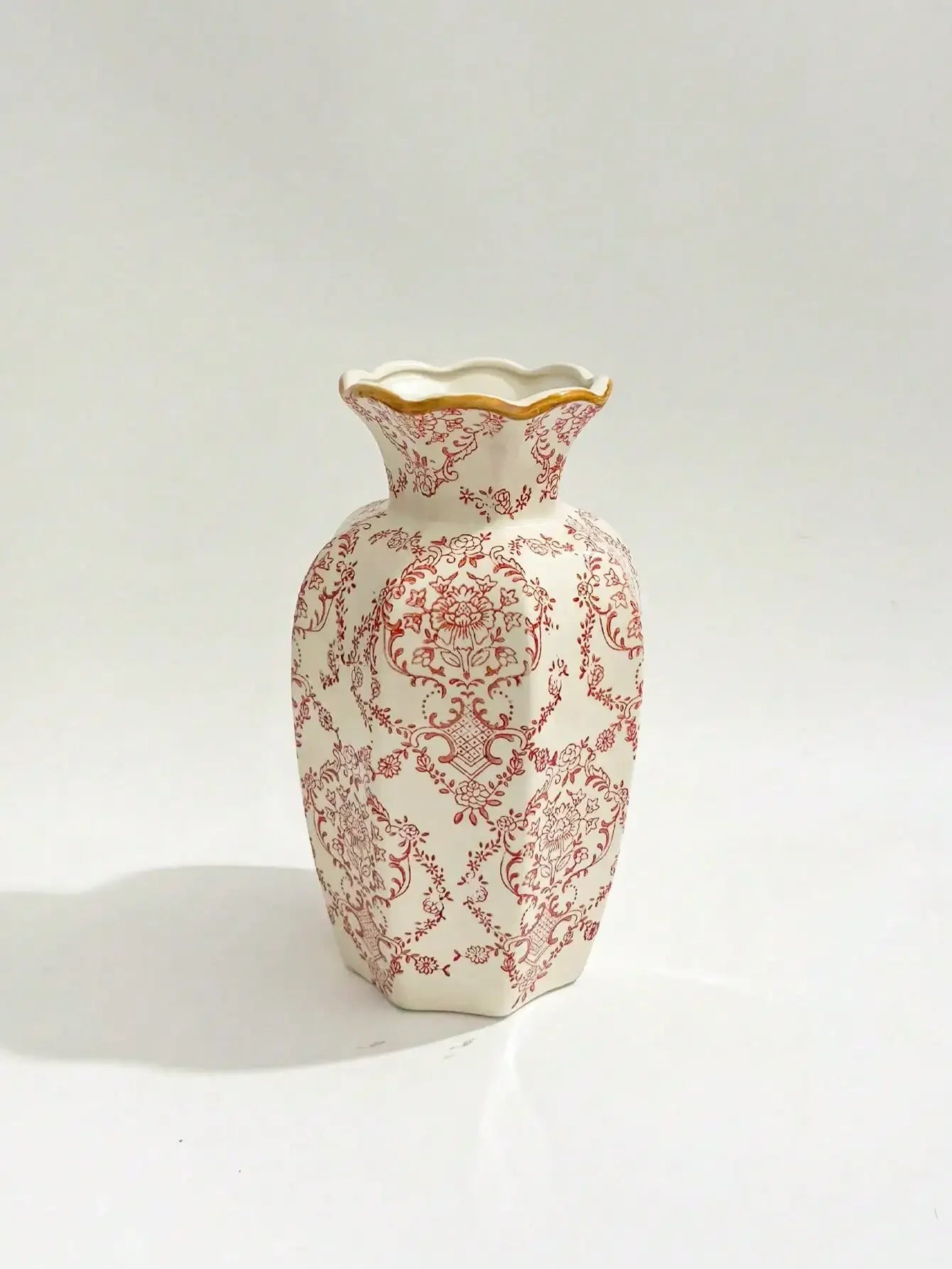 Porcelain Vase Chinese Retro Floral Decor For Living Room Multicolor Glaze Elegant Vintage Accent-A