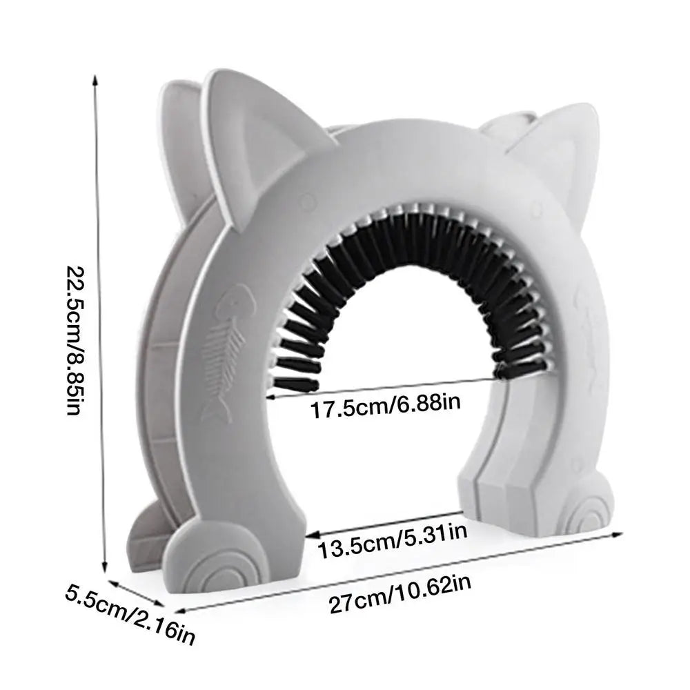 ABS Pet Door Gate With Brush For Cat And Dog Training Auto Self Closing Weather Resistant Pet Barrier-A