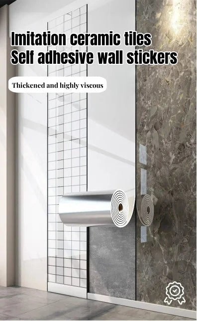 Marble Foam Tile Self Adhesive Wallpaper For Walls And Bathrooms Peel And Stick PVC Vinyl Moisture Resistant-A