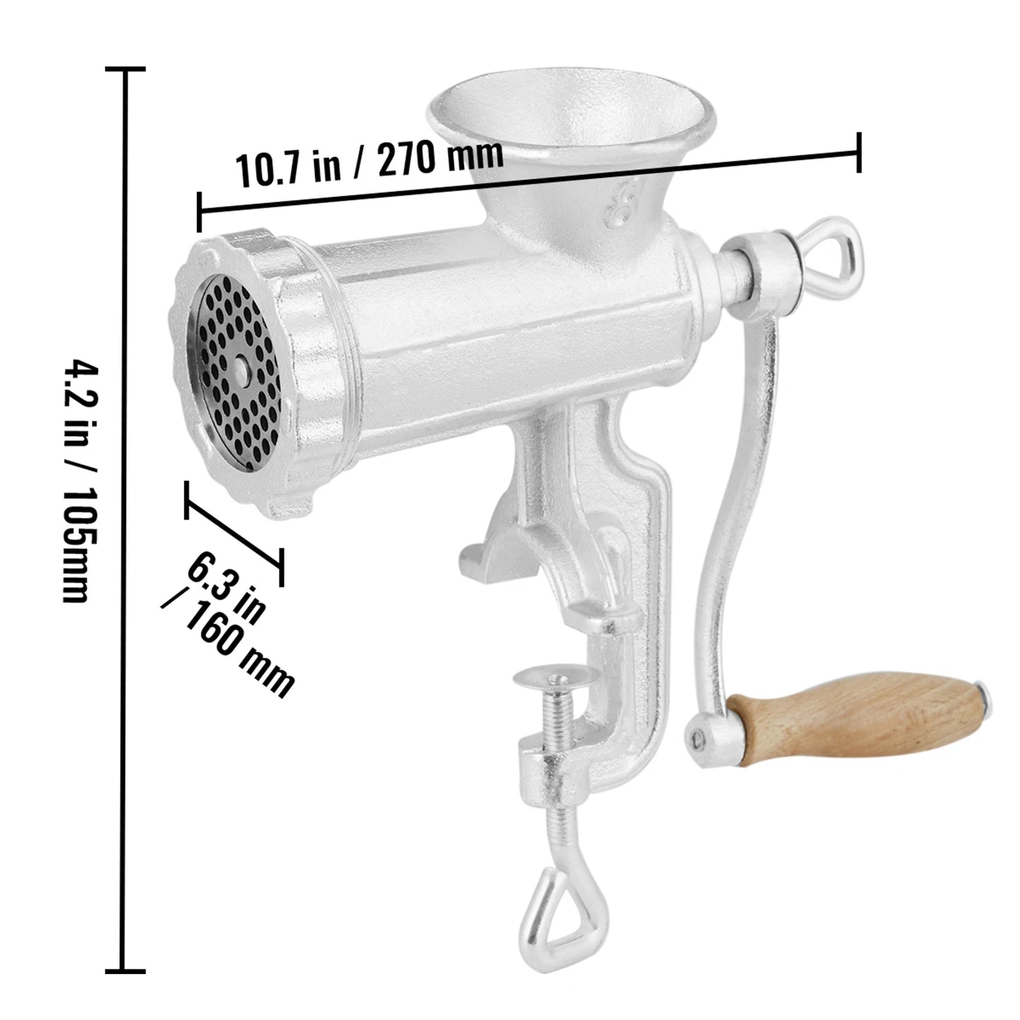 SucceBuy Manual Meat Grinder Heavy Duty Cast Iron Table Clamp Sausage Maker