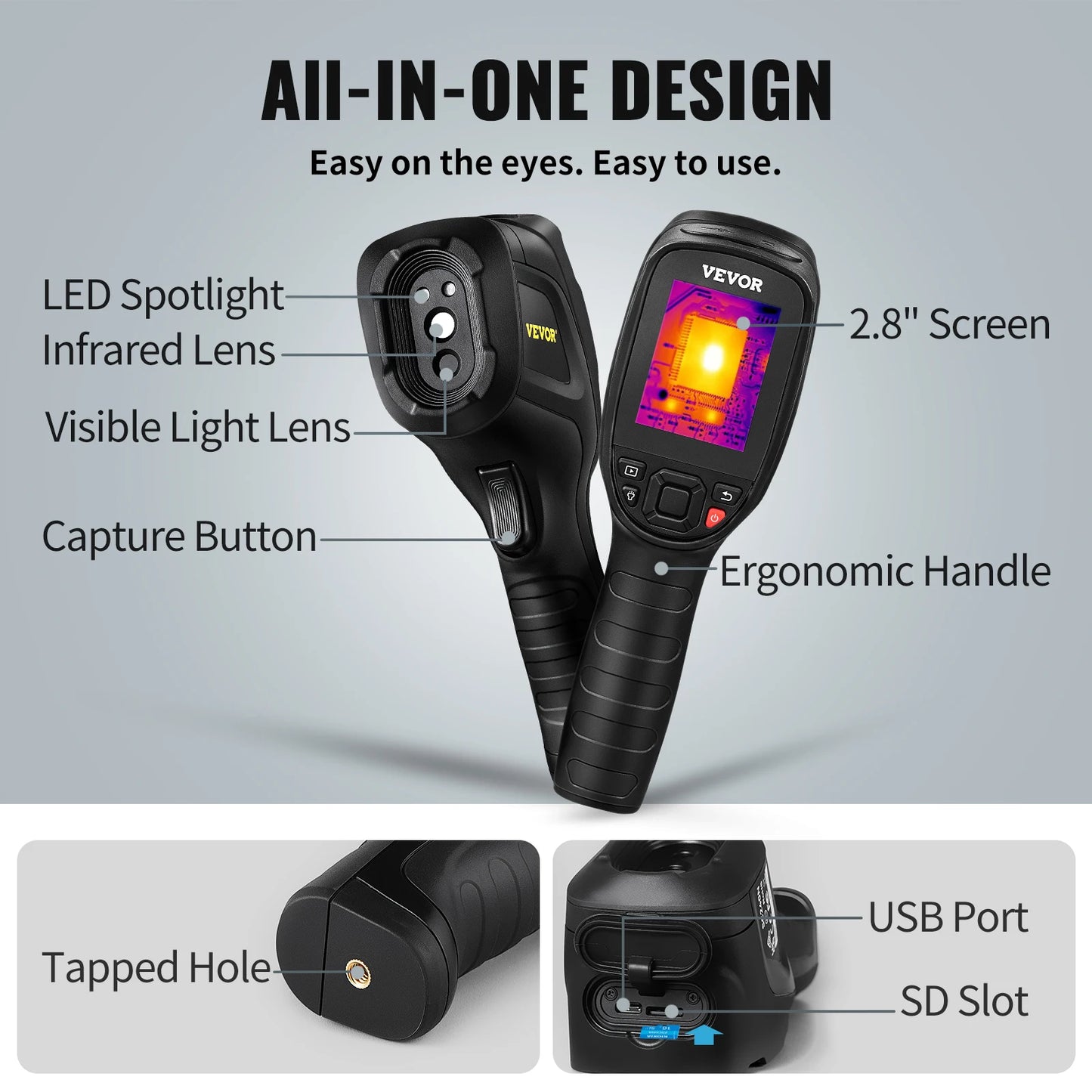 Thermal Imaging Camera 240x180 IR Resolution 20 Hz Refresh Handheld SC240 Imager for Temperature Mapping -4 to 662F-A