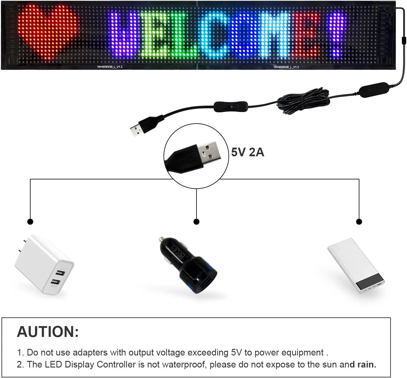 GOTUS LED Matrix Panel Advertising Sign With Remote Bluetooth Control For Flexible Venues And Events-A