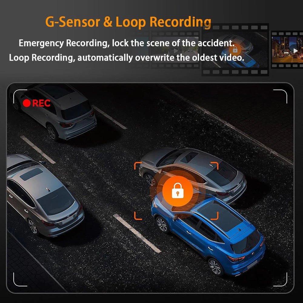 4 Channel Dash Cam 360 Degree 1080P Car Video Recorder With Night Vision Quad View And Reversing Assist-A