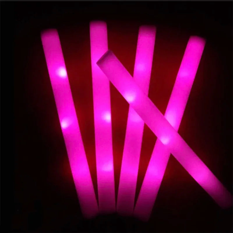 XIEJIAM LED Glow Foam Sticks RGB Bulk Party Supplies 12 Hour Battery Life And Pearl Cotton Foam For Comfortable Grip-A