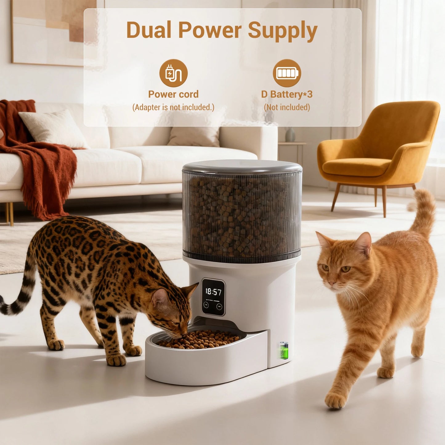 HiMISS Programmable Pet Feeder With Timer And Portion Control Large 4L Capacity For Cats And Small To Medium Dogs-A