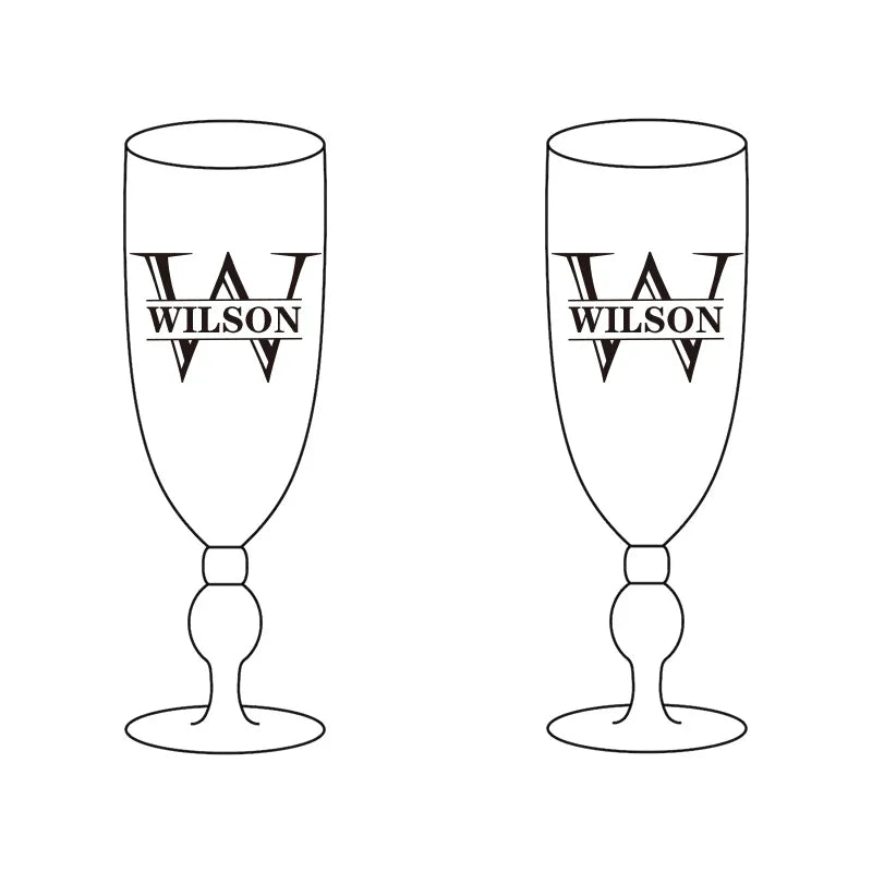 Personalized Wedding Champagne Flutes Set Of 2 With Custom Laser Engraving Gift For Bride And Groom-A
