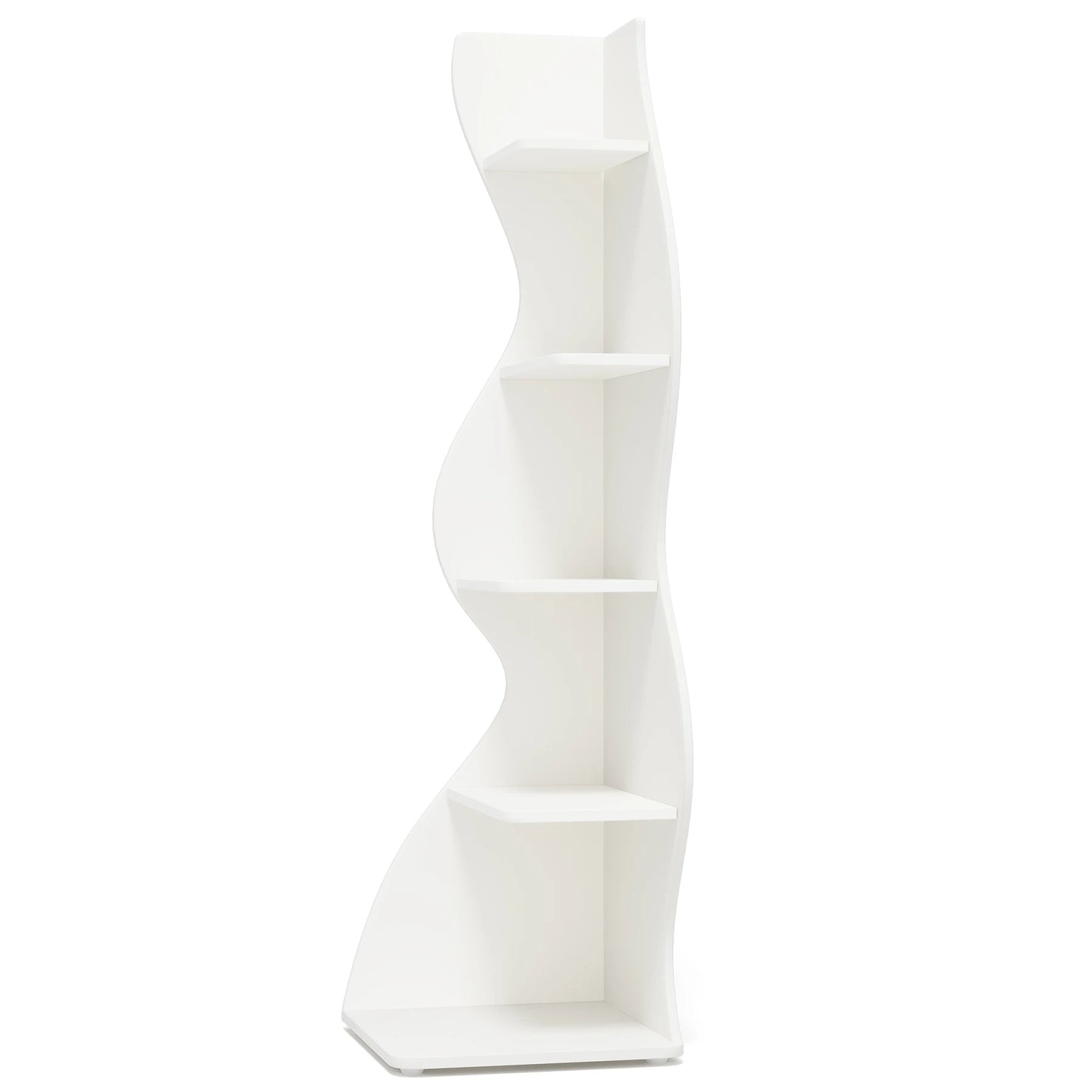 Tribesigns 5 Tier Corner Shelf Wall Organizer Bookcase Plant Stand White Finish Minimalist Modern Space Saver-A