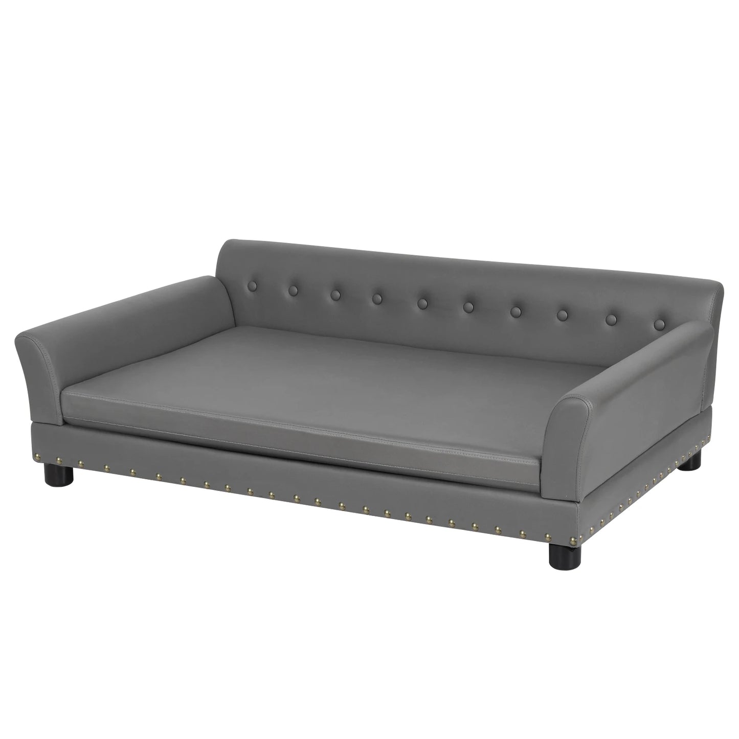 Bingopaw Rectangle Elevated Dog Bed And Sofa For Medium And Large Dogs Cushioned Support And Modern Design-A