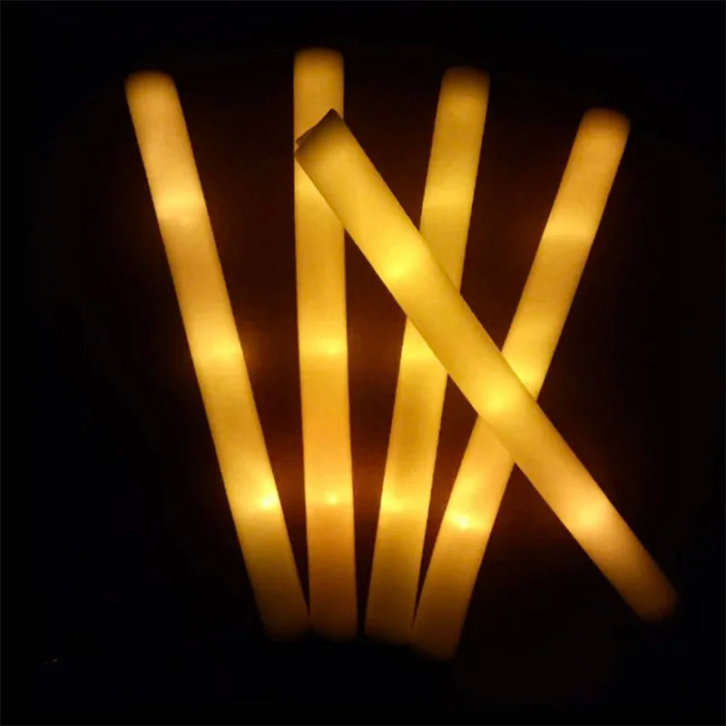 XIEJIAM LED Glow Foam Sticks RGB Bulk Party Supplies 12 Hour Battery Life And Pearl Cotton Foam For Comfortable Grip-A