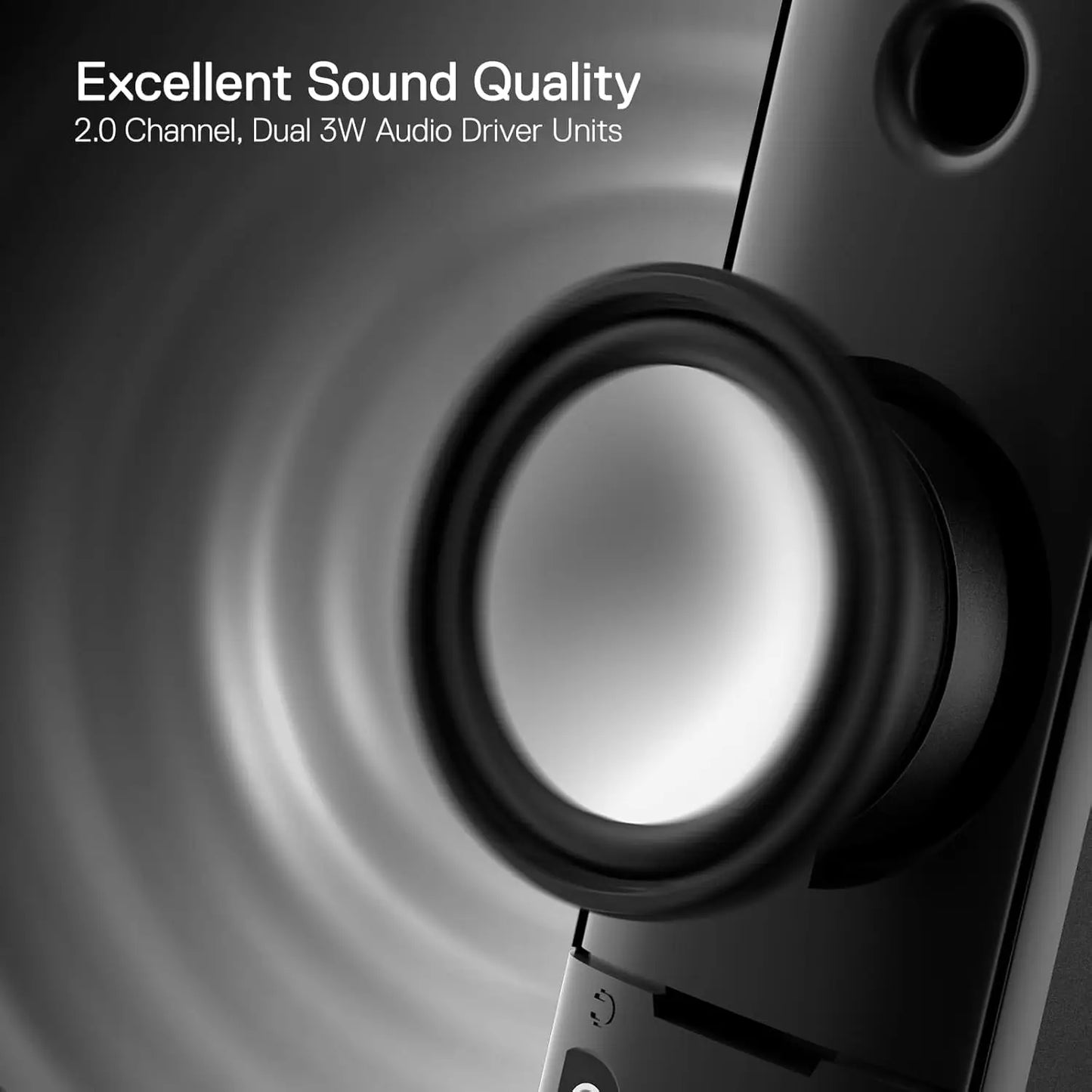 Redragon GS550 2.0 Channel PC Gaming Speakers Sound Bar With 3W Per Speaker For Immersive Gaming Movies And Music-A