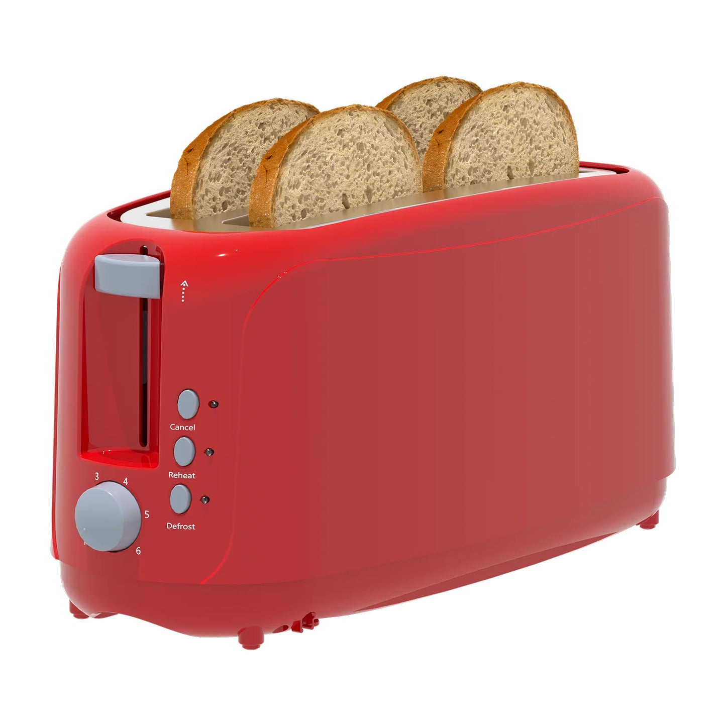 YUKOOL Extra Long Slot Toaster with 6 Browning Levels Defrost Reheat and Space Saving Design for Four Slices-A