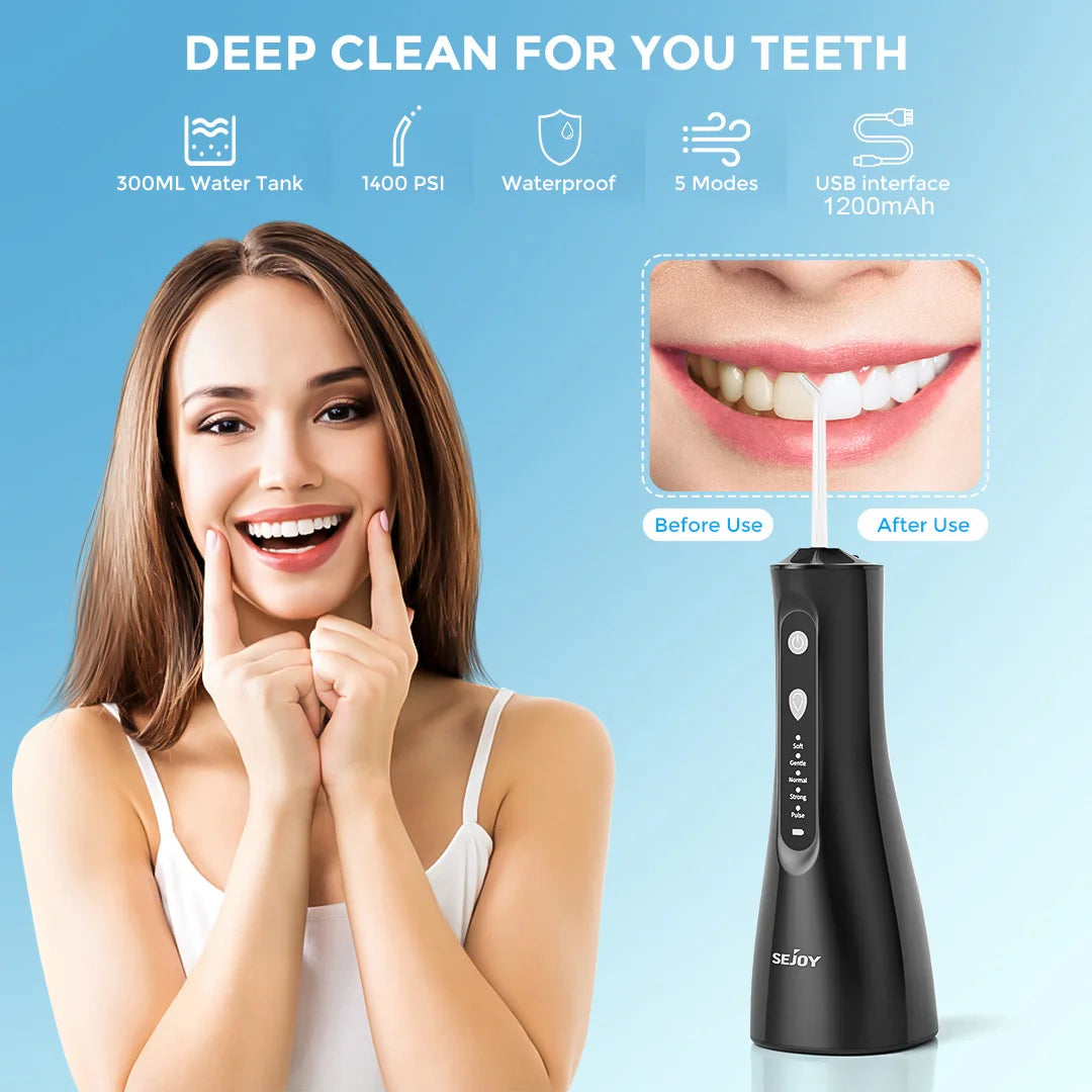 Sejoy Water Flosser Professional For Braces And Gums With 1600 To 1999 Pulses Per Minute For Orthodontic Care-A