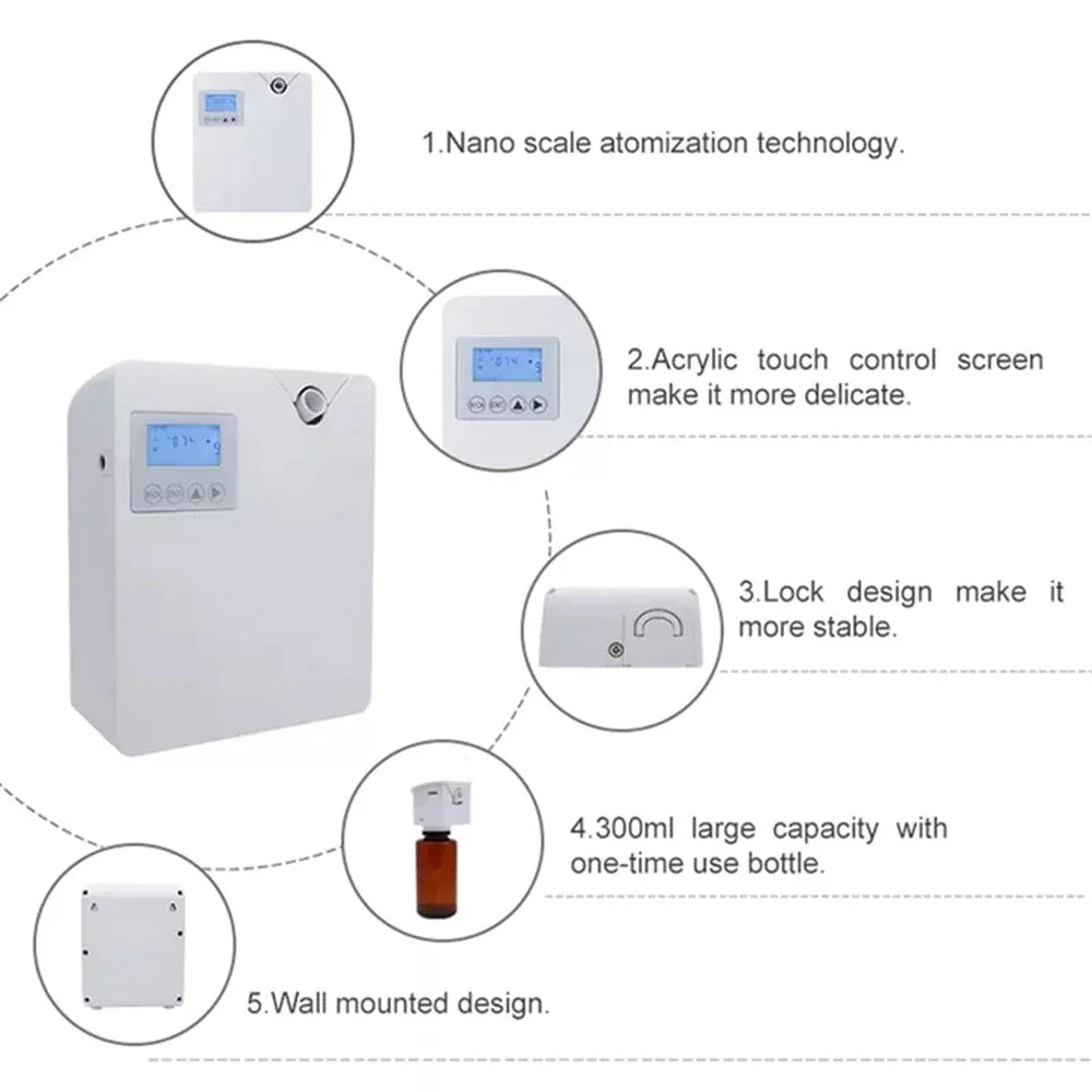 LuxPerfume WiFi Essential Oil Aroma Diffuser Control A for Home and Hotel Ambience Quiet and Versatile-A