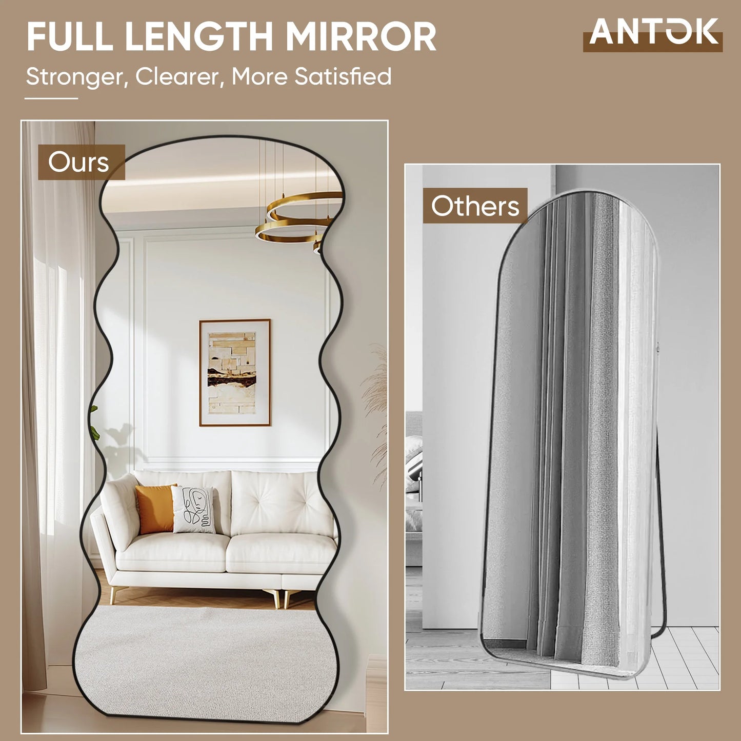 Antok Elegant Mirror With Stand For Bedroom And Living Room