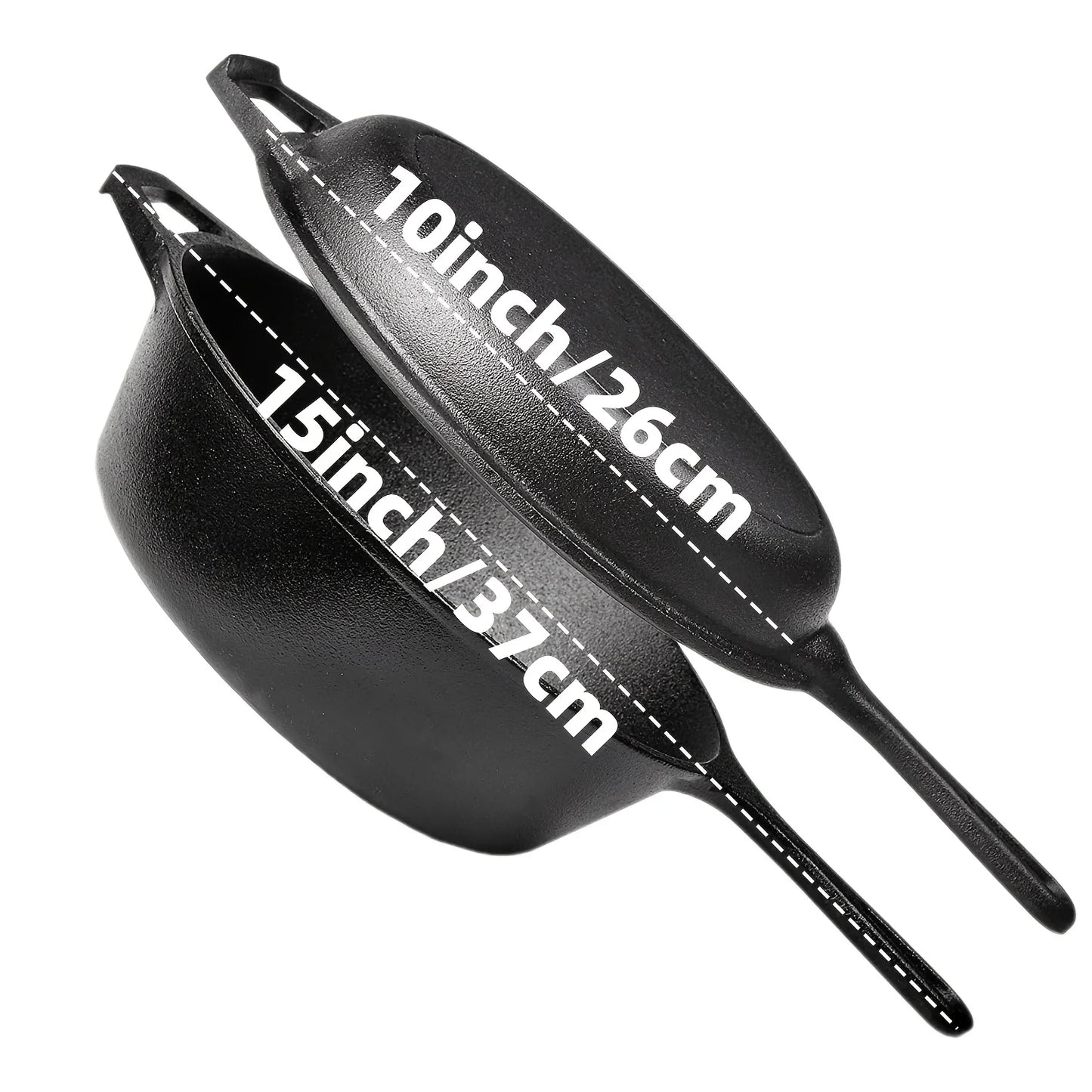 AEDG Cast Iron Skillet Set Preseasoned For Oven Grill Campfire