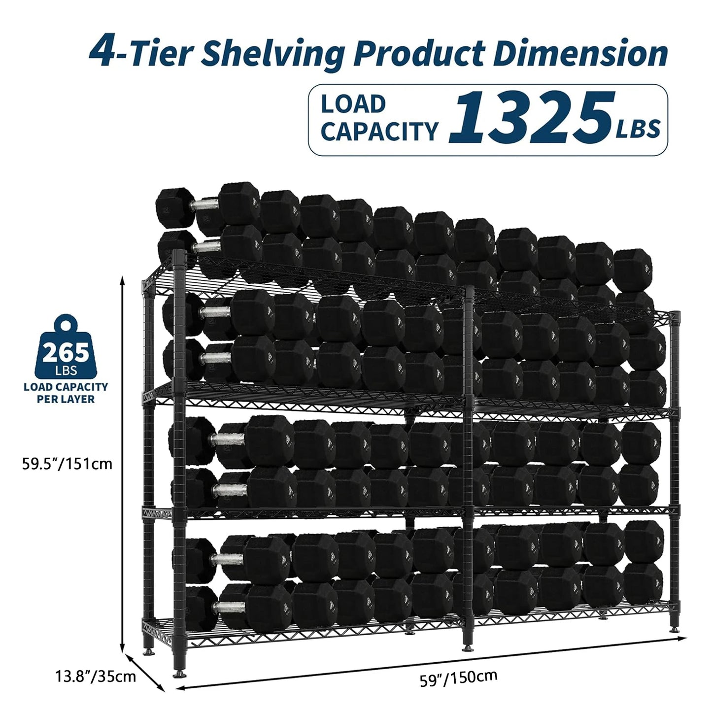Twister CK Heavy Duty Metal Shelving Unit Five Tier Storage Adjustable L Shaped Layout For Garage And Workshop-A