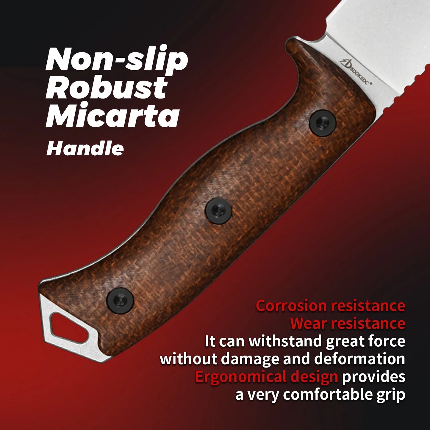 DC53 Steel EDC Utility Knife With Micarta Handle And Kydex Sheath For Everyday Carry And Precision Cutting Model A-A