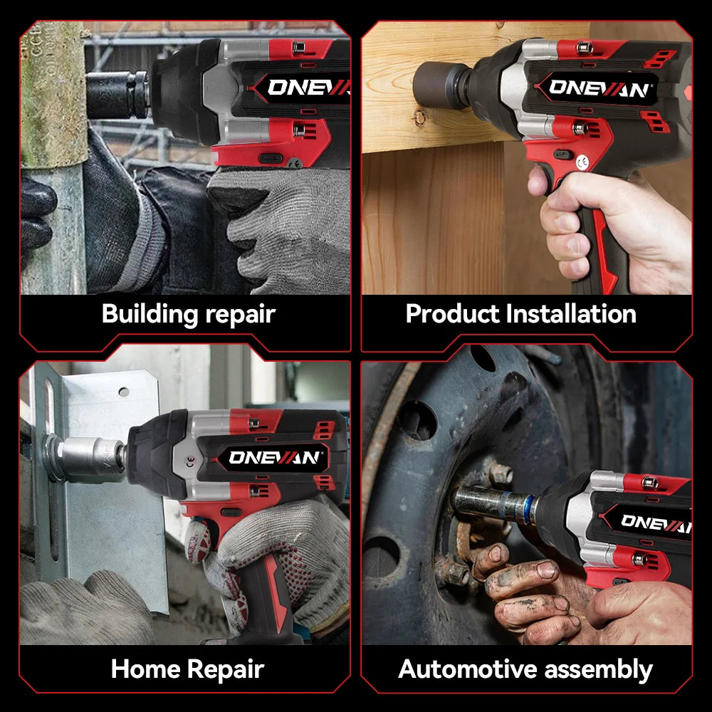 ONEVAN Brushless Electric Impact Wrench 1800 Nm Torque Cordless Tool A Stepless Speed Switch 0 To 7200 IPM-A