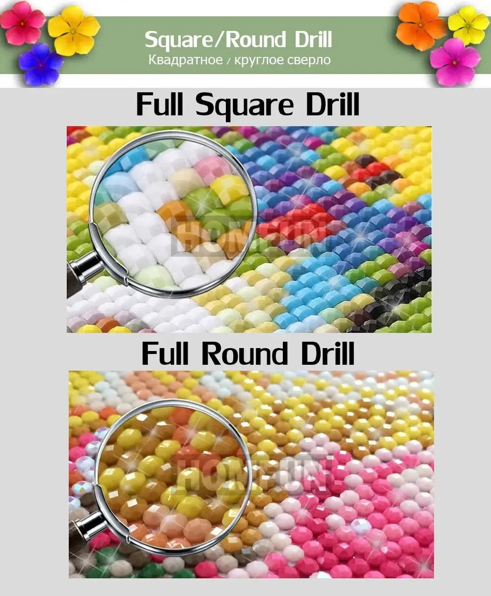 DiaPai Fairy Dust Diamond Painting Parrot Kit A 3D 5D Full Square and Round Drills No Frame Required-A
