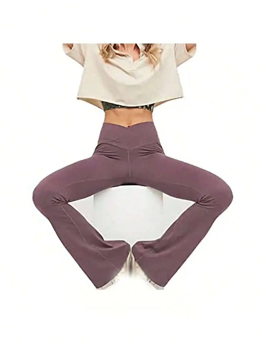 Women's High Waisted Flare Yoga Pants Soft Stretch Wide Leg