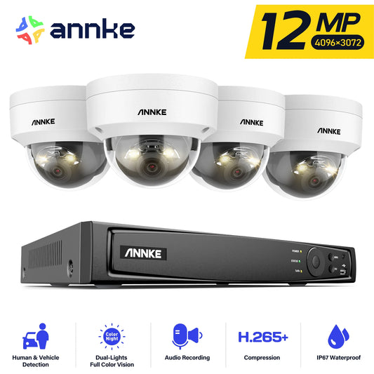 ANNKE 12MP Smart Dual Light PoE Security Camera Kit 8CH NVR Outdoor