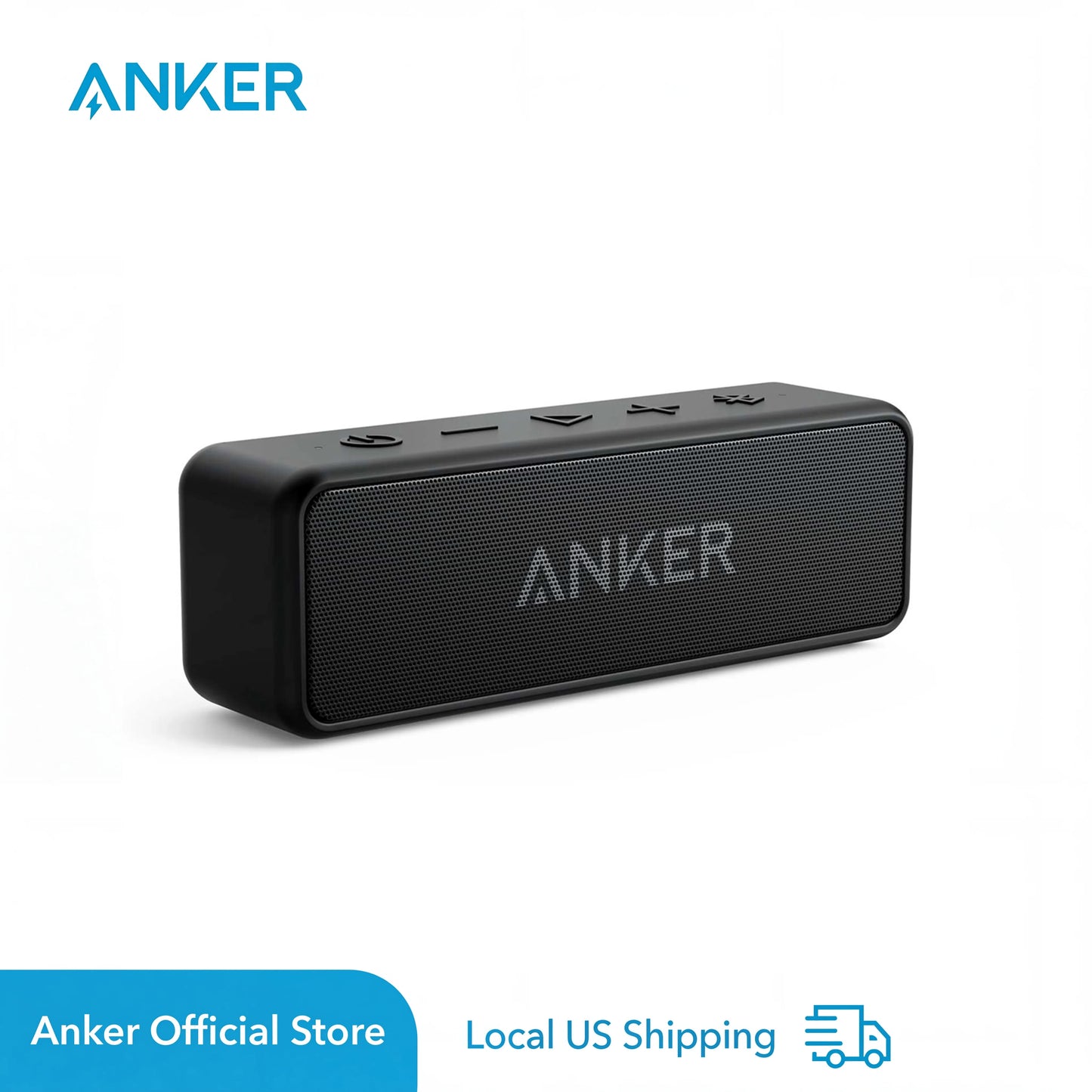 Anker Soundcore 2 Portable Bluetooth Speaker Waterproof IPX7 Refurbished With 24 Hours Playback-A