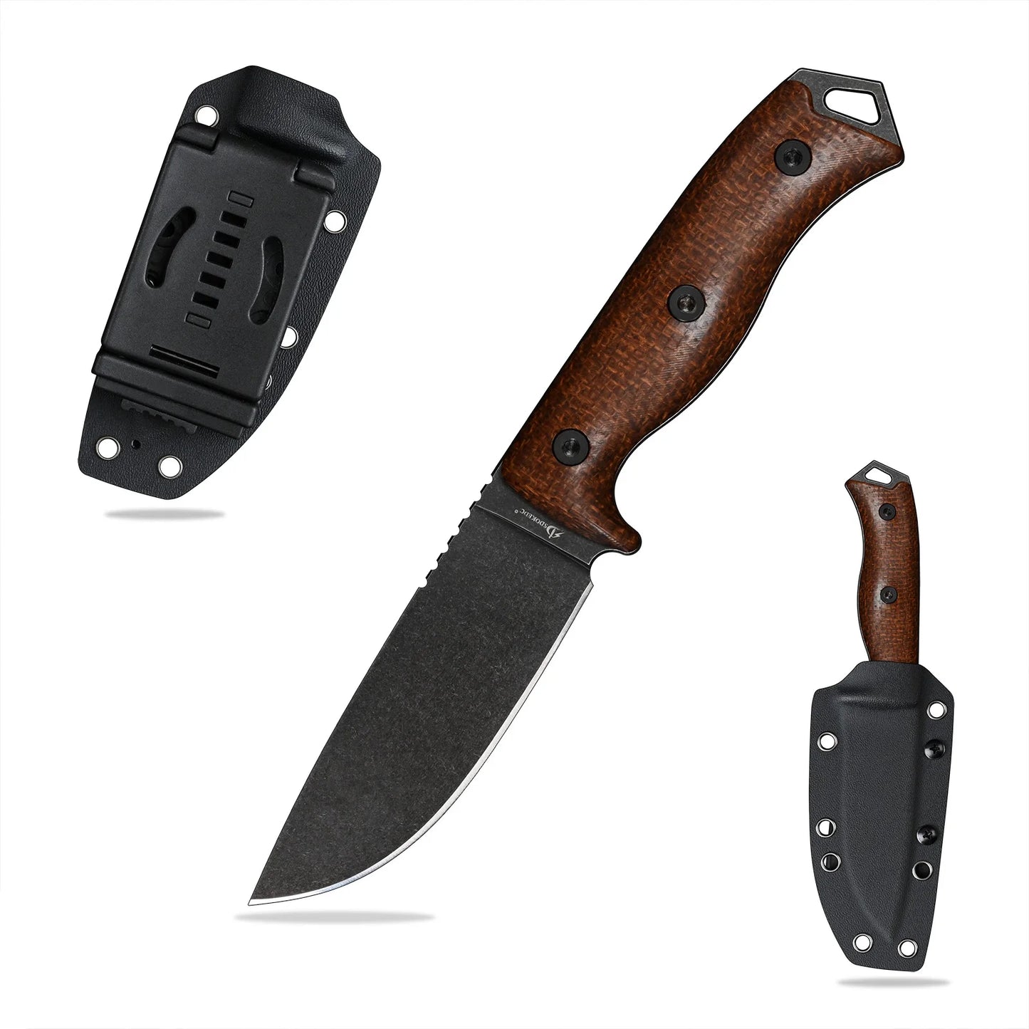 DC53 Steel EDC Utility Knife With Micarta Handle And Kydex Sheath For Everyday Carry And Precision Cutting Model A-A