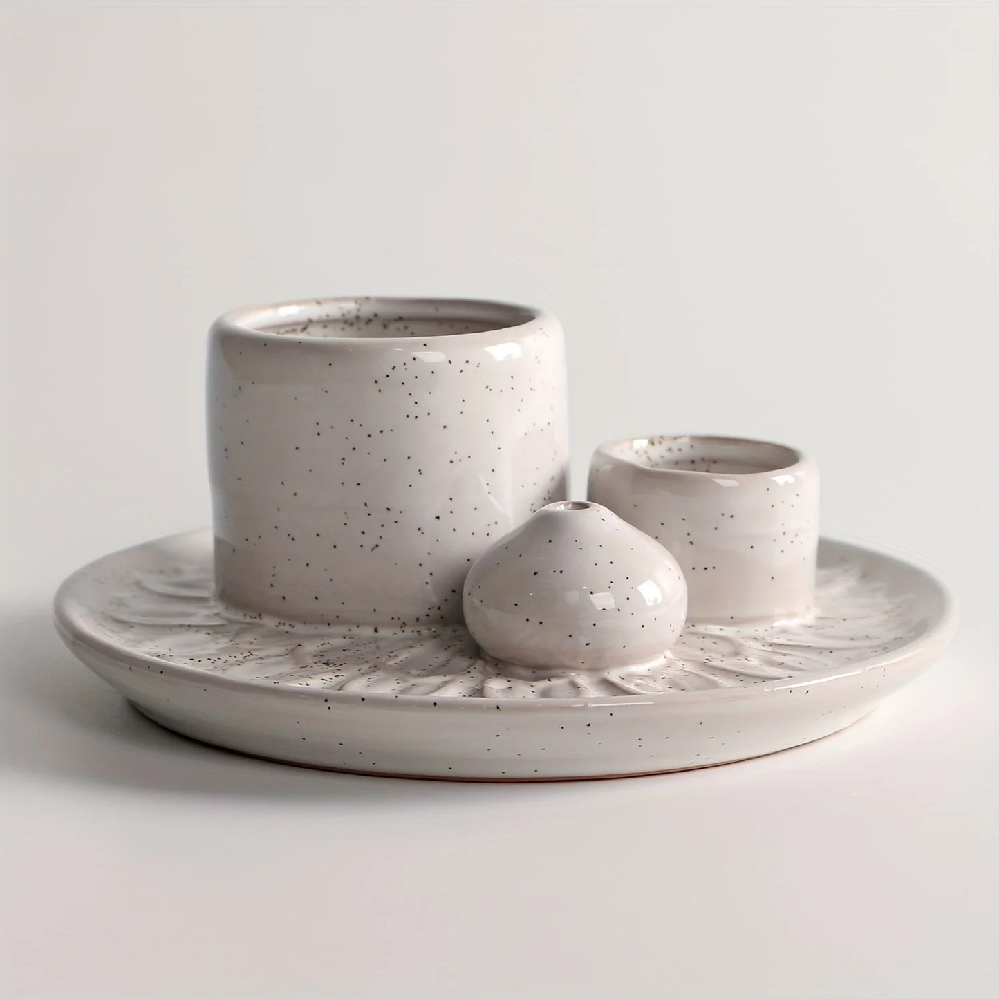 Ceramic Four In One Incense Holder For Yoga Meditation Relaxation Aromatherapy For Mindful Practices-A