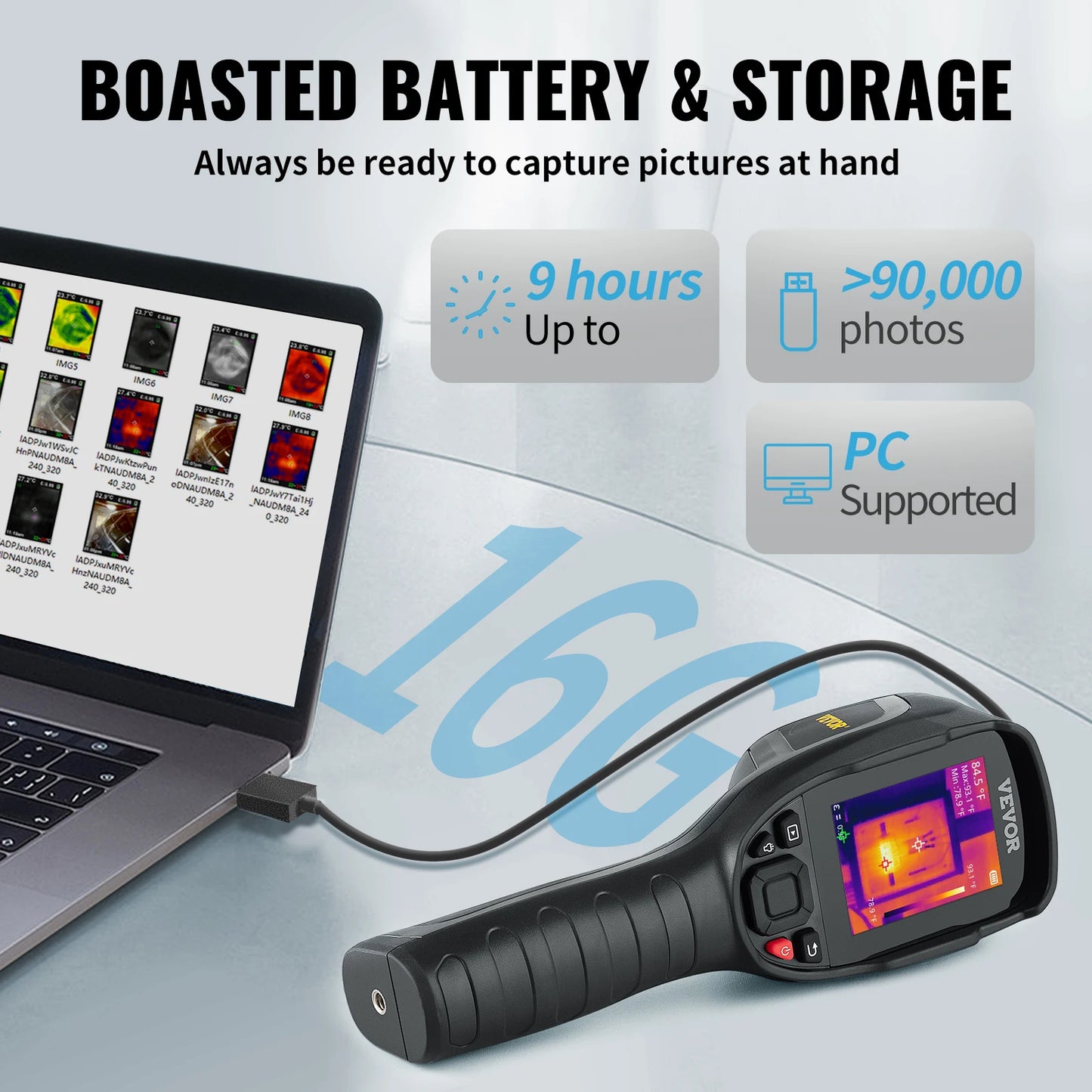 Thermal Imaging Camera 240x180 IR Resolution 20 Hz Refresh Handheld SC240 Imager for Temperature Mapping -4 to 662F-A