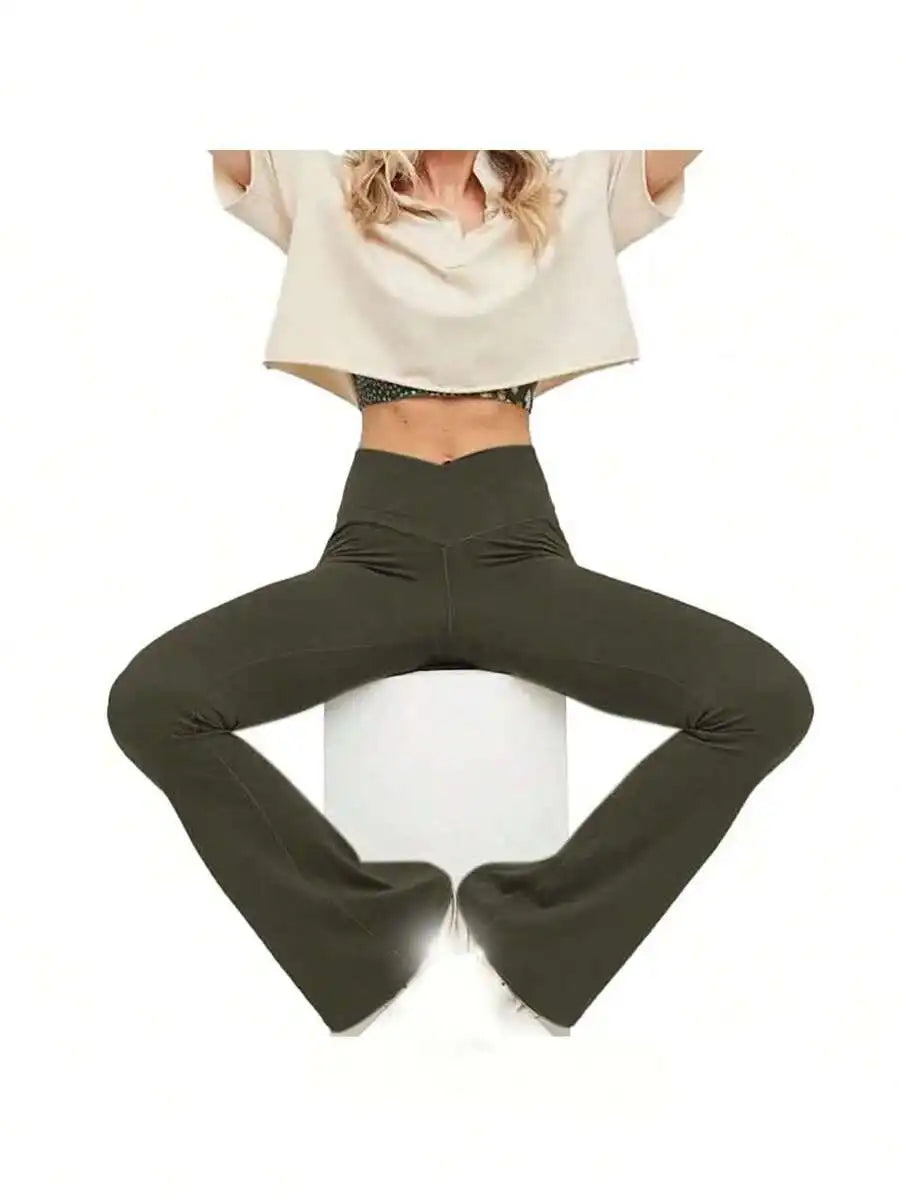Women's High Waisted Flare Yoga Pants Soft Stretch Wide Leg