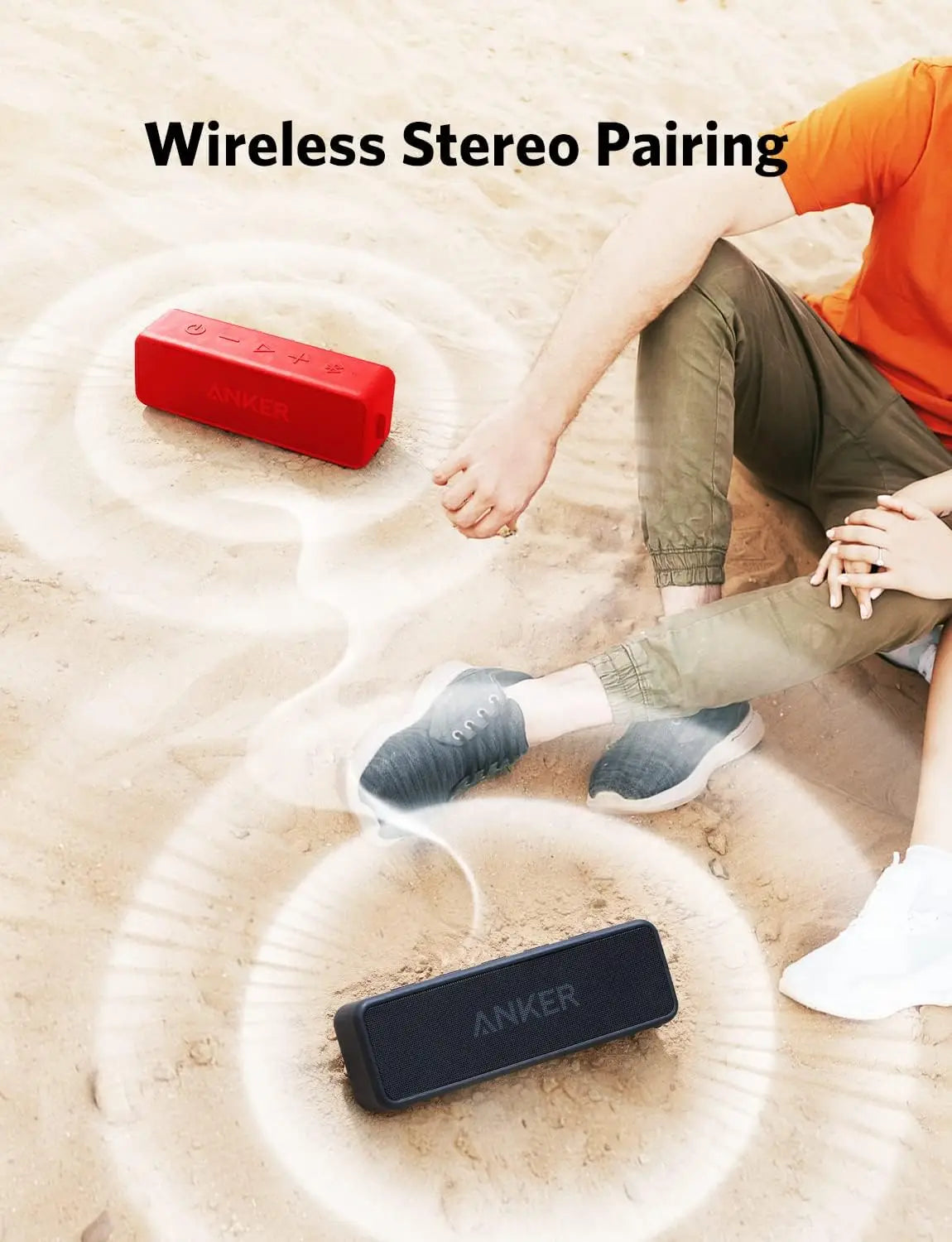 Anker Soundcore 2 Portable Bluetooth Speaker Waterproof IPX7 Refurbished With 24 Hours Playback-A