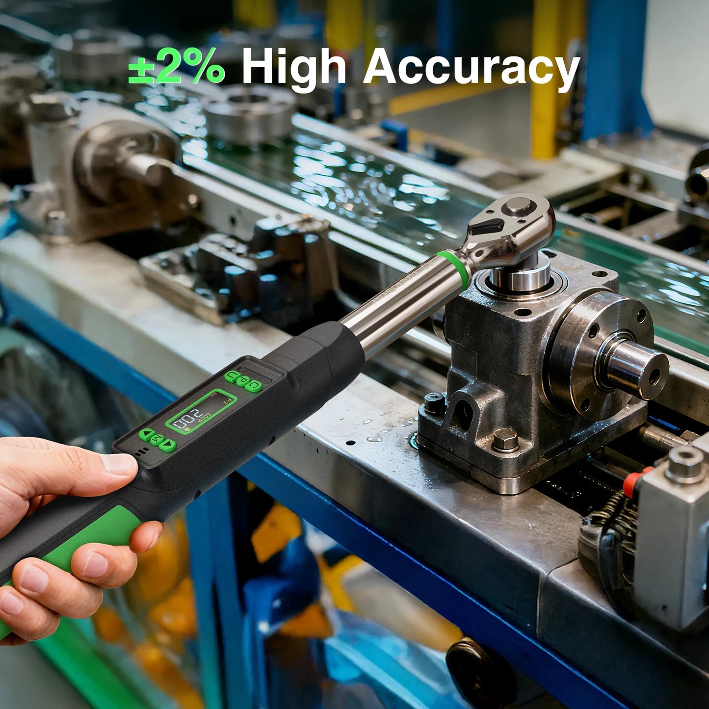 TaskStar Digital Torque Wrench 72 Tooth Carbon Steel With Auto Release 0 To 220 Nm HD LCD Readout-A