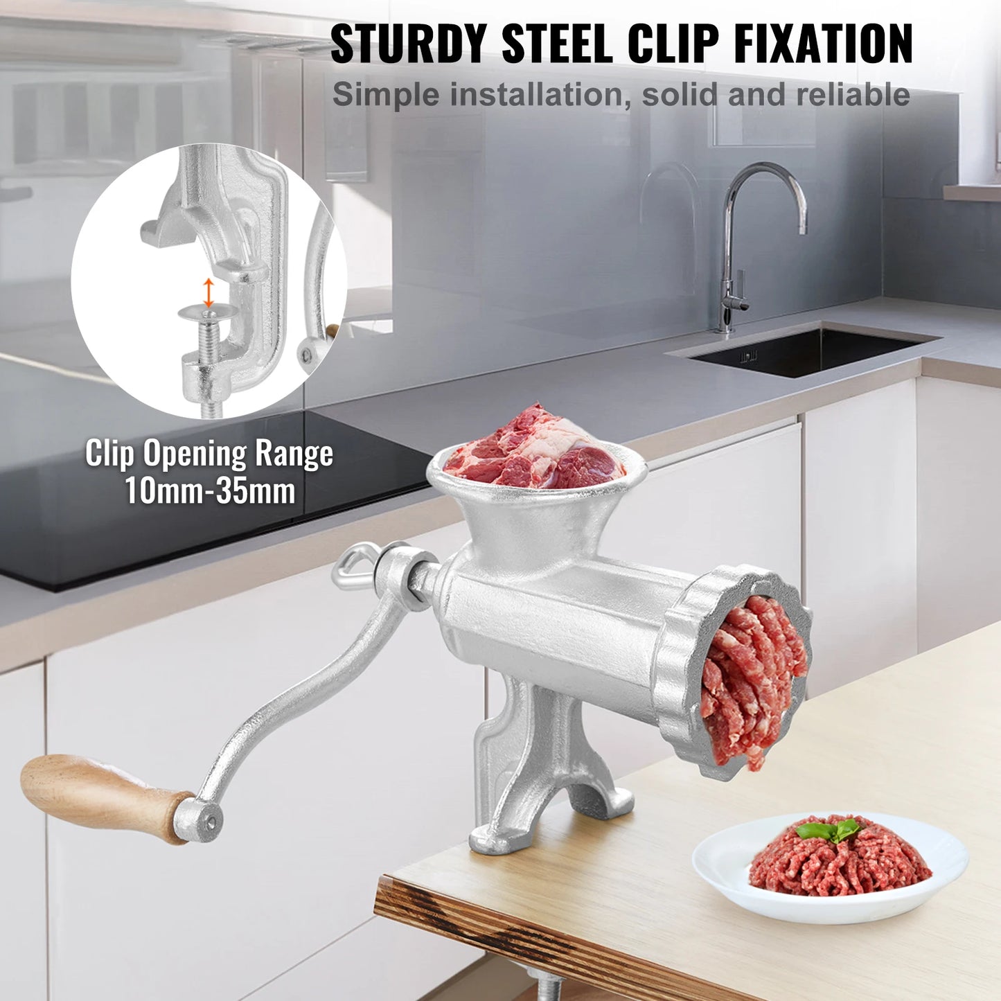 SucceBuy Manual Meat Grinder Heavy Duty Cast Iron Table Clamp Sausage Maker