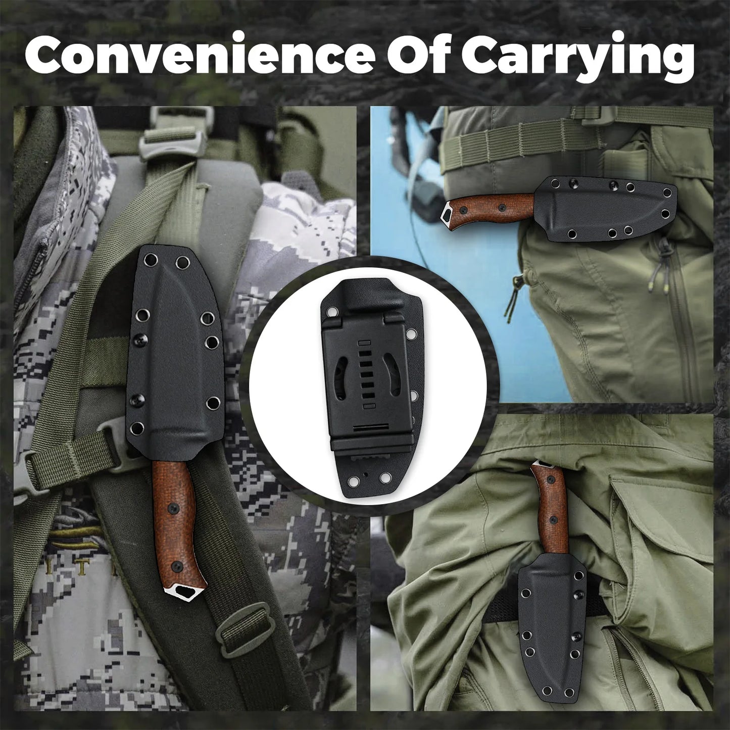 DC53 Steel EDC Utility Knife With Micarta Handle And Kydex Sheath For Everyday Carry And Precision Cutting Model A-A
