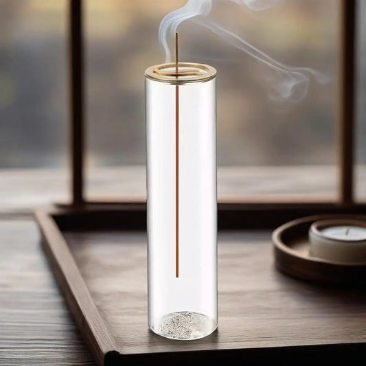 Incense Stick Holder With Glass Ash Catcher Anti Flying
