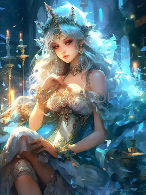 Potdemiel Resin AB Fairy Dust 5D Diamond Painting Kit A Light Up Full Drill Canvas With Color Shifting Sparkle-A