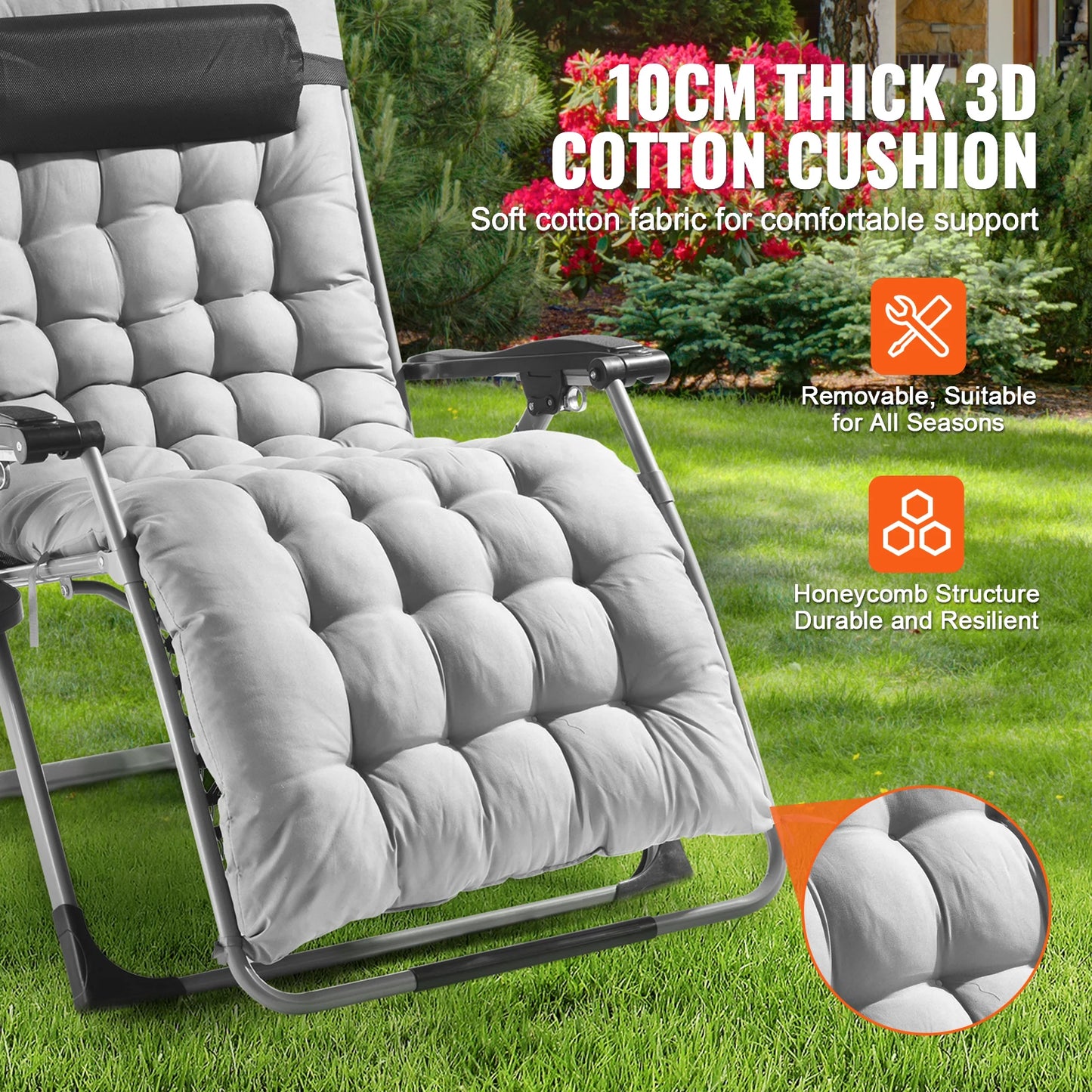 SucceBuy Zero Gravity Recliner With Adjustable Footrest And Cup Holder Outdoor Folding Lounge 500 Pound Capacity-A