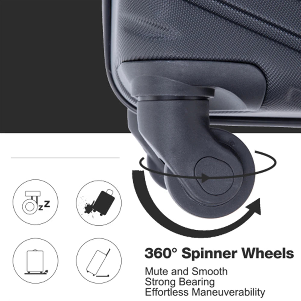 Travelhouse 4 Piece ABS Luggage Set With Spinner Wheels And TSA Locks Hardside Waterproof Suitcases-A
